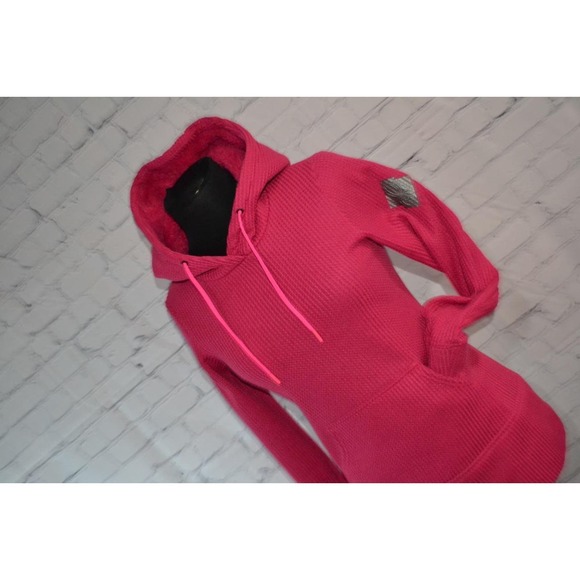 46239-a Spyder Fleece Hoodie Pullover Front Pockets Pink Size XS Womens - Picture 3 of 9
